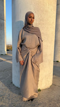 Abaya avec jupe a nouer
