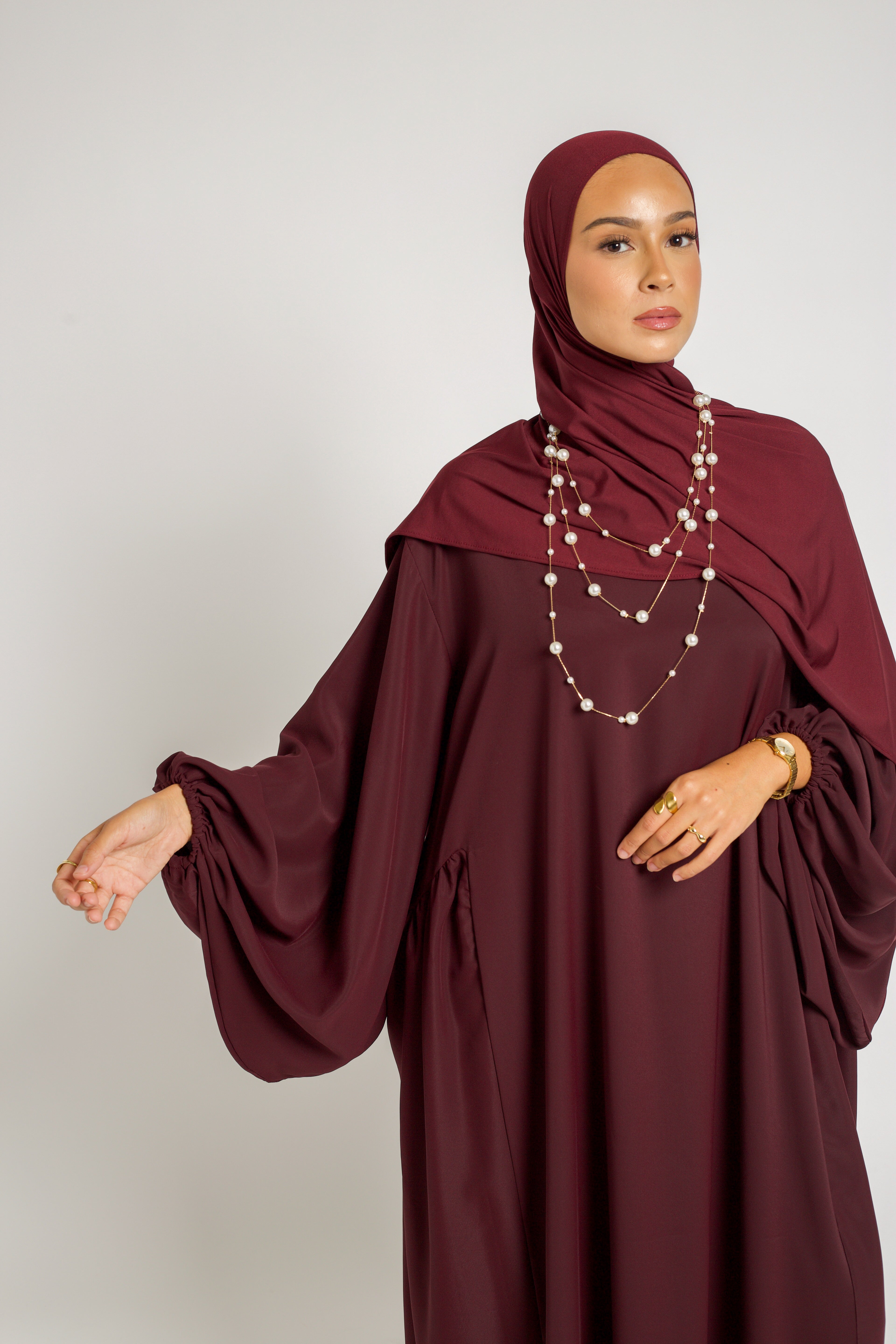 Abaya manches bouffantes