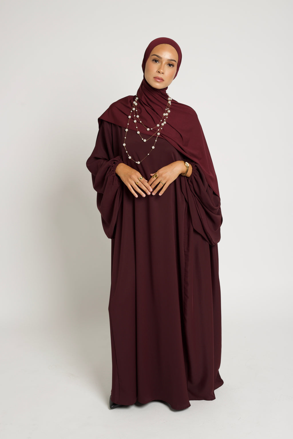 Abaya manches bouffantes