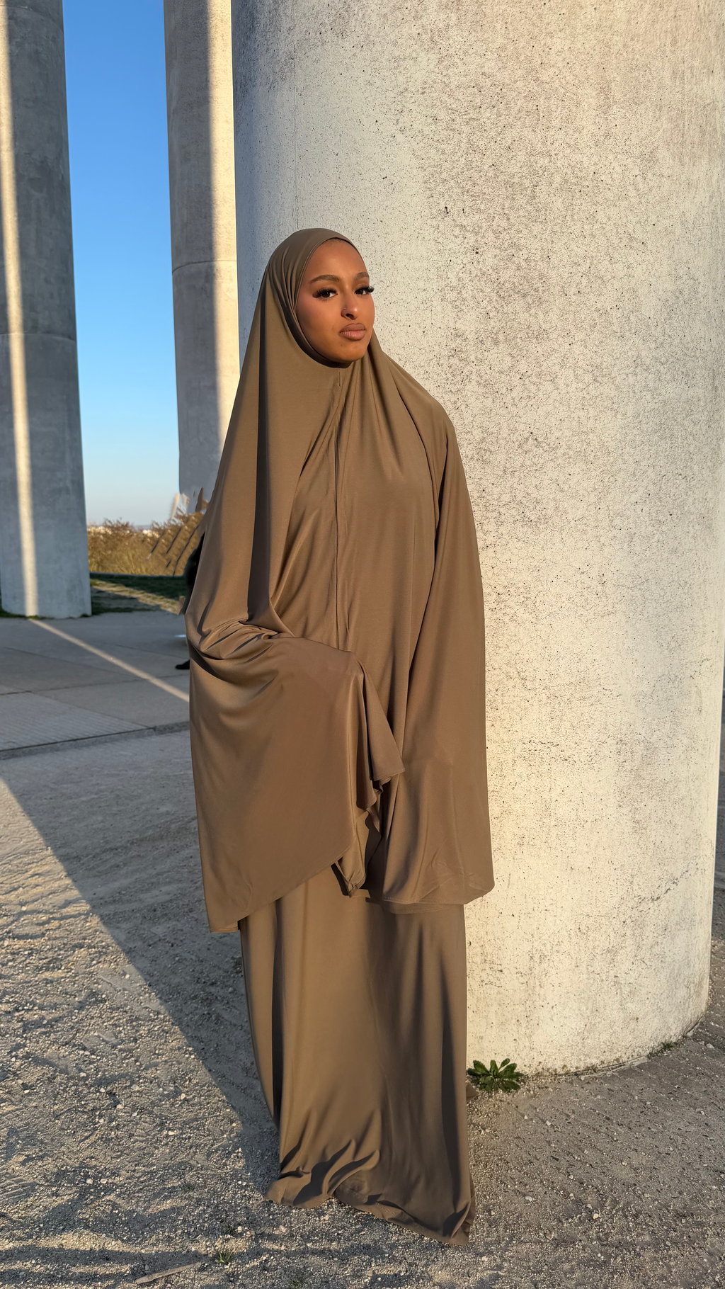 Set Khimar long et Abaya en Jersey Premium
