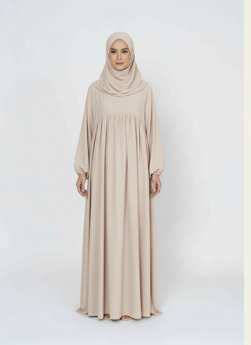 Abaya Manches bouffantes plisse