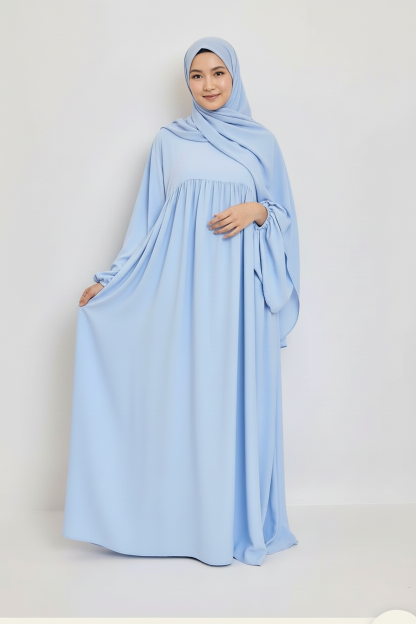 Abaya Manches bouffantes plisse