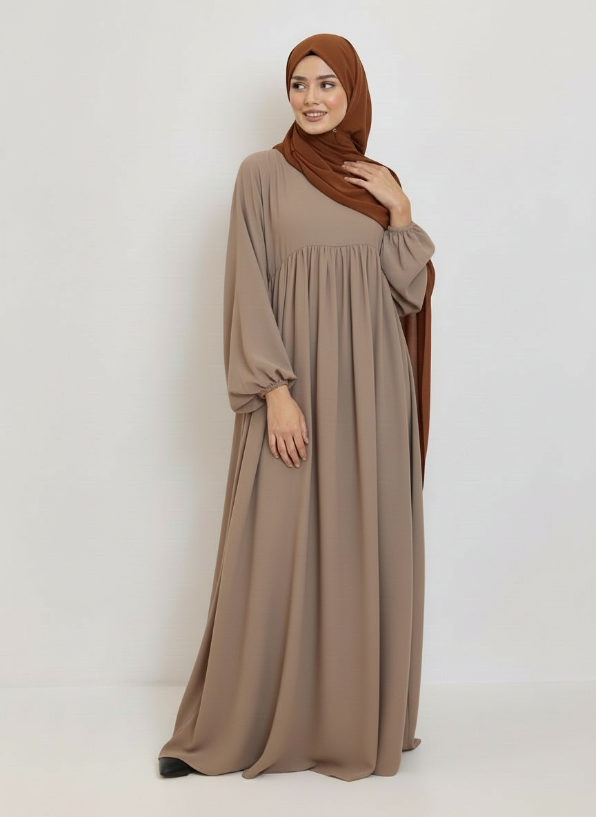 Abaya Manches bouffantes plisse