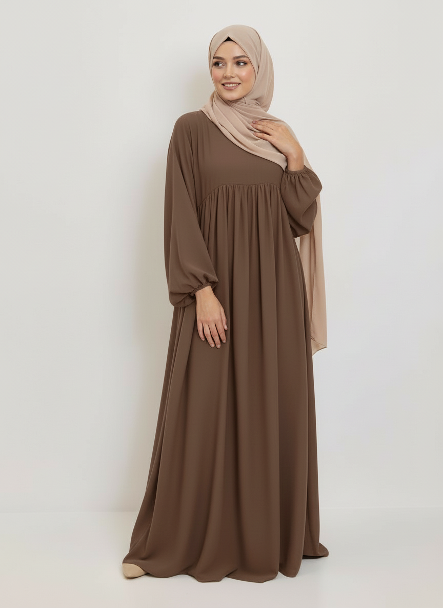 Abaya Manches bouffantes plisse