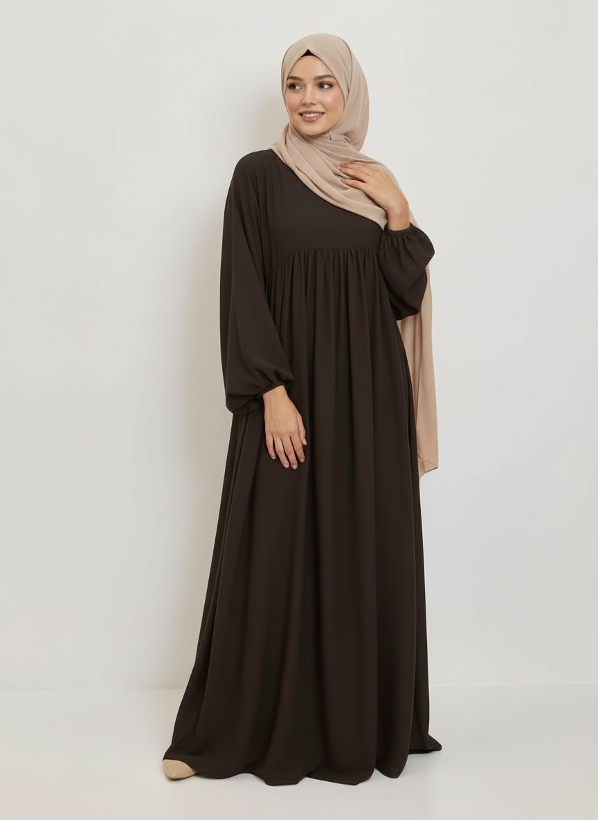 Abaya Manches bouffantes plisse