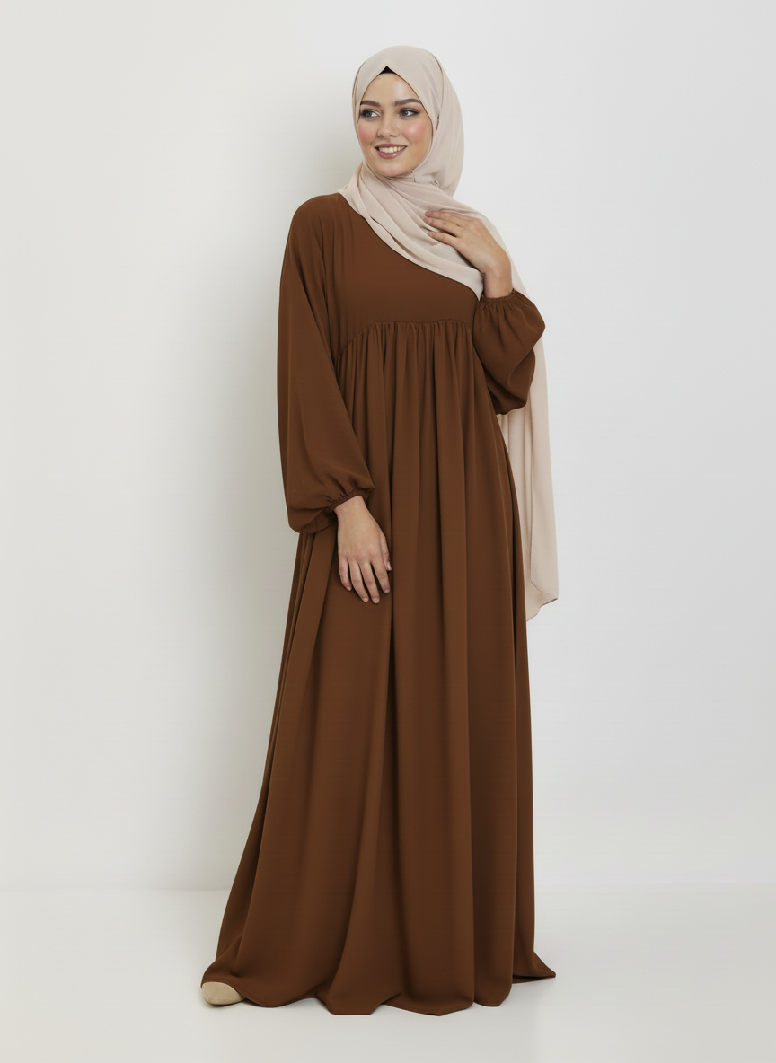 Abaya Manches bouffantes plisse