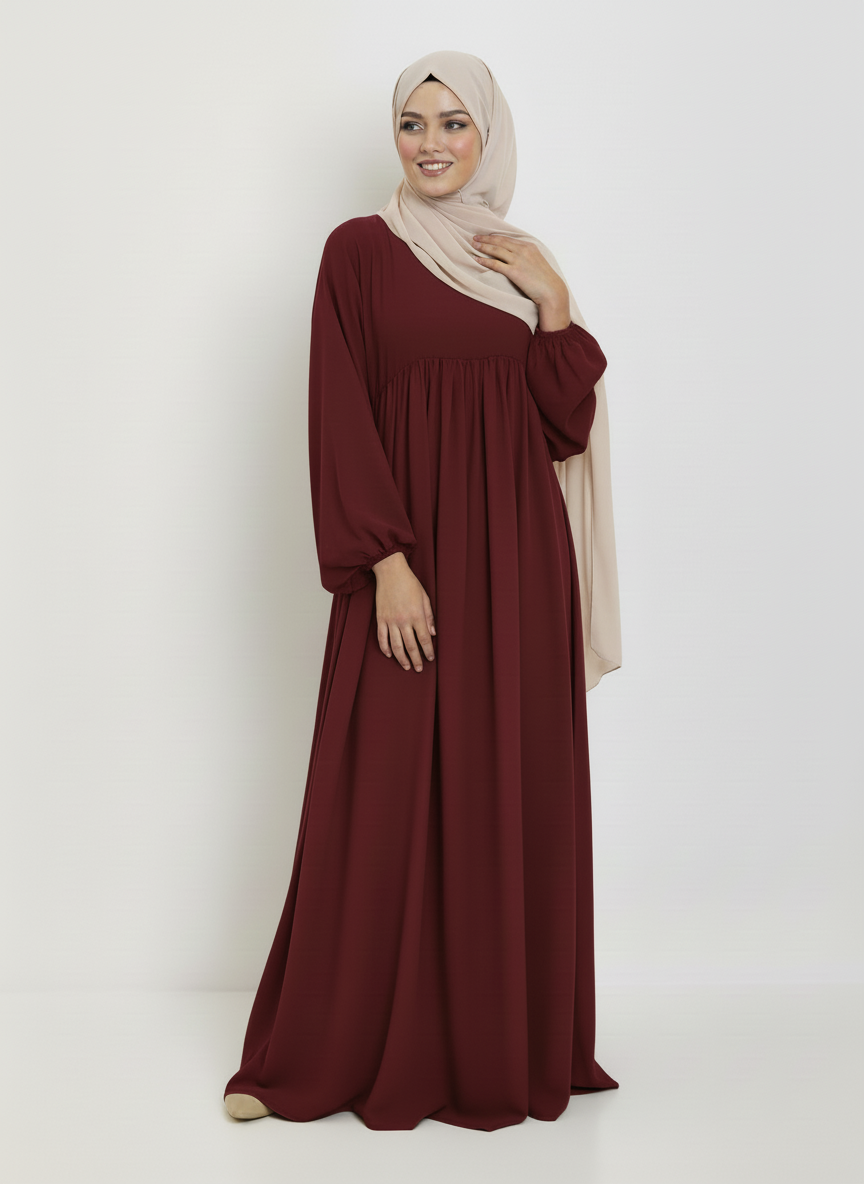 Abaya Manches bouffantes plisse