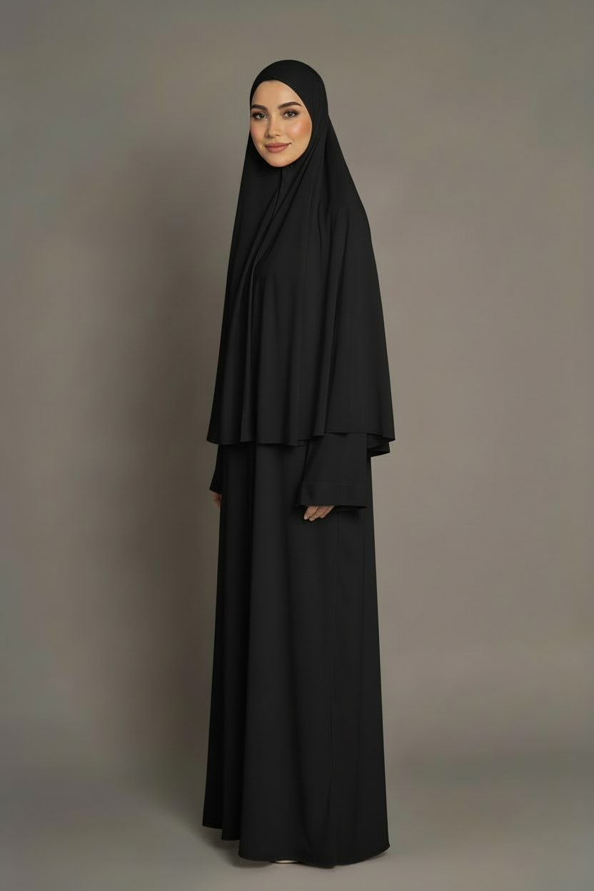 Set Khimar Mi-Long et Robe en Jersey Premium