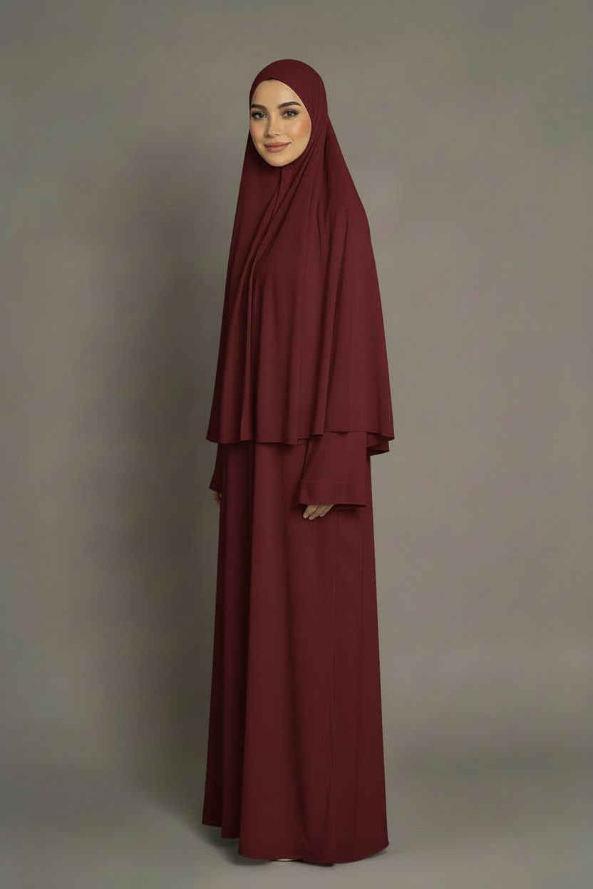 Set Khimar Mi-Long et Robe en Jersey Premium