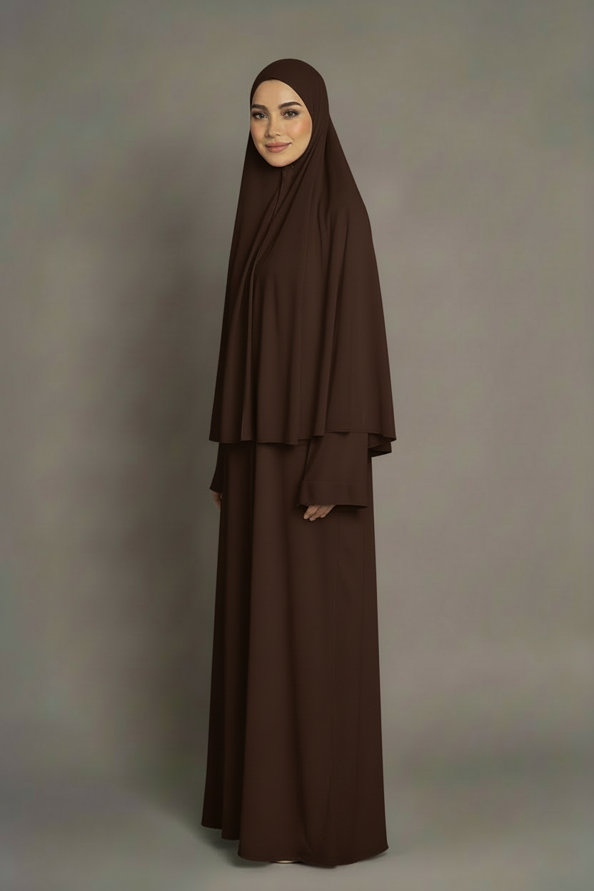 Set Khimar Mi-Long et Robe en Jersey Premium