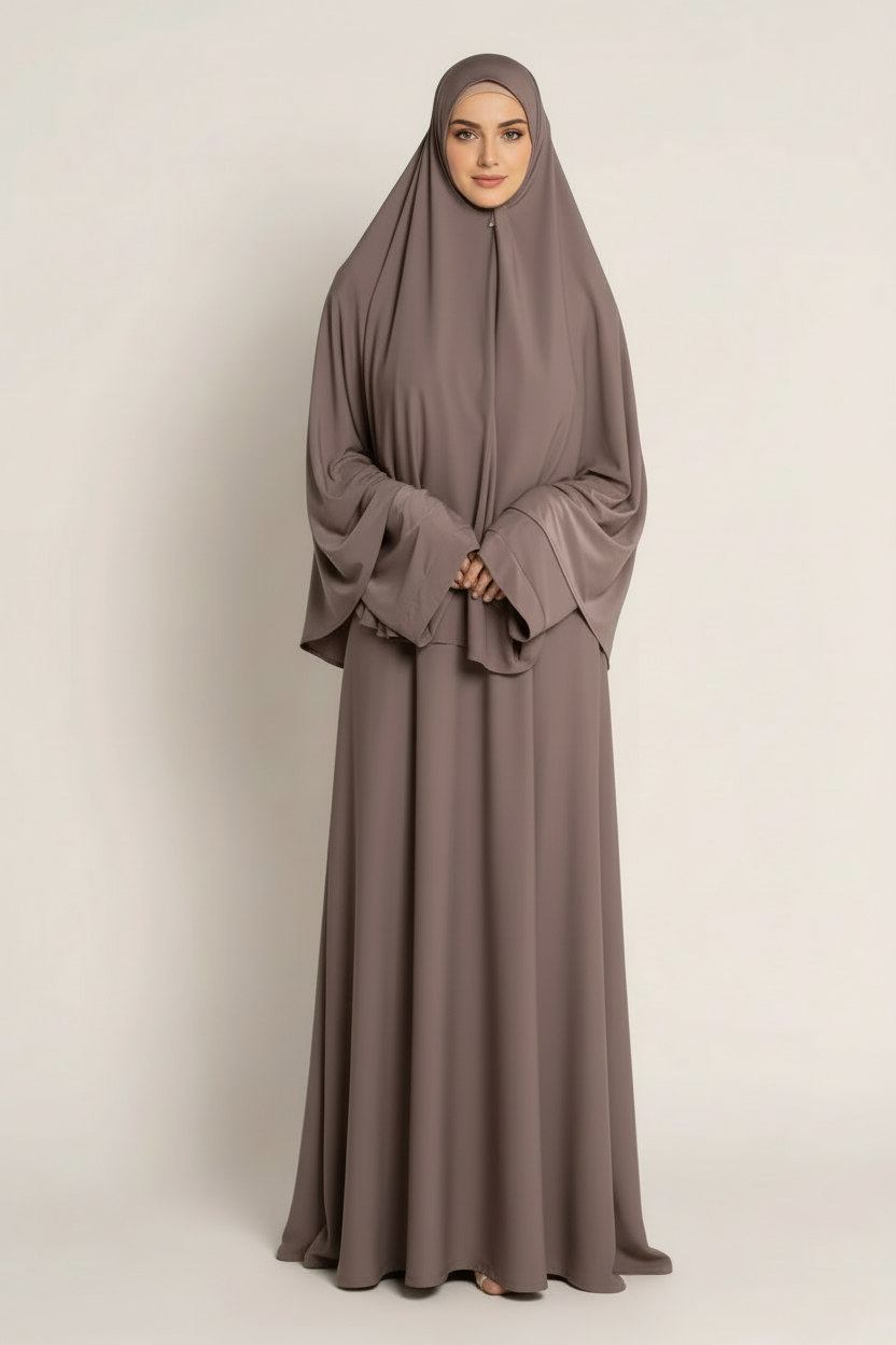 Set Khimar Mi-Long et Robe en Jersey Premium