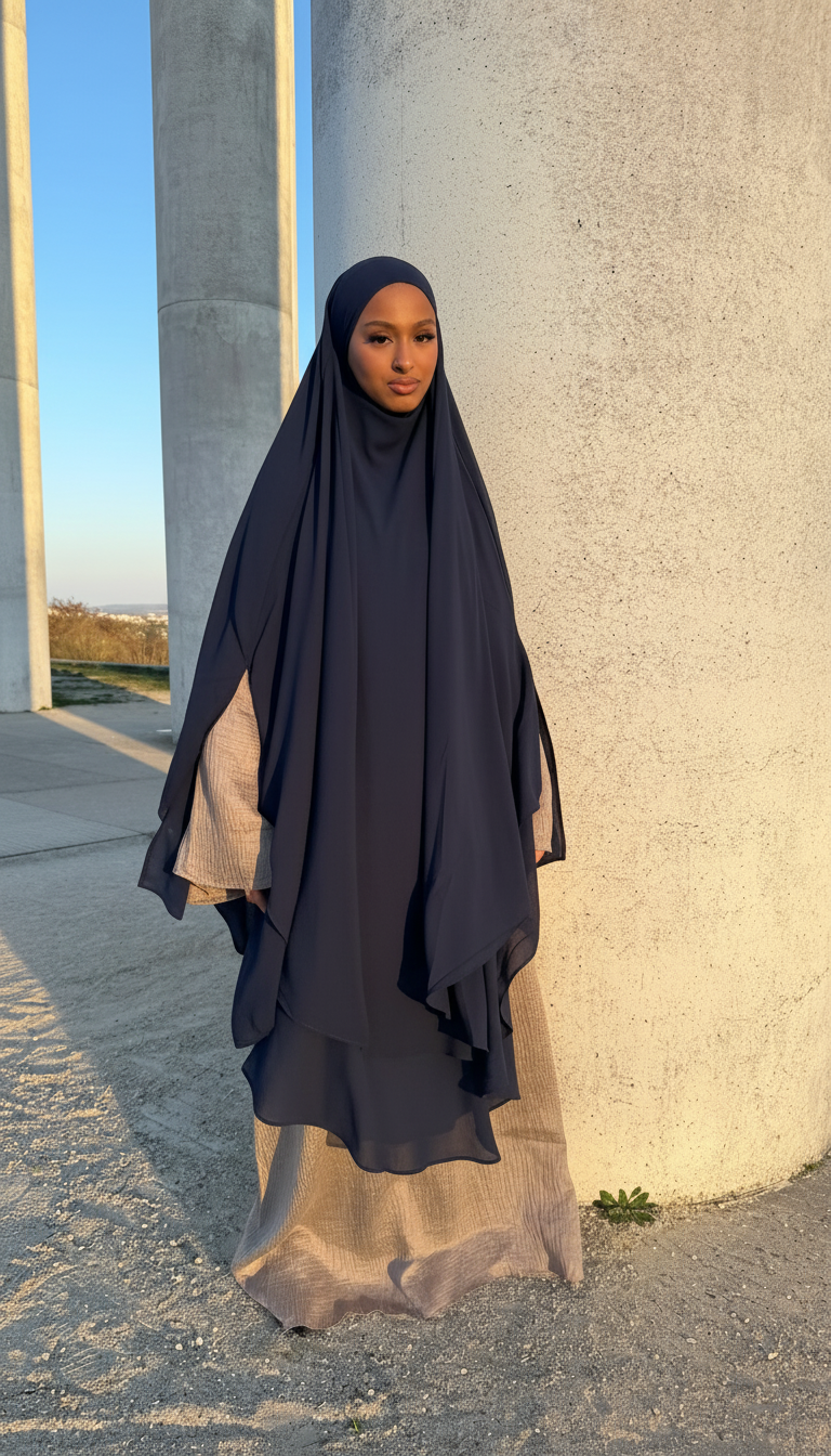 Khimar Long Mousseline