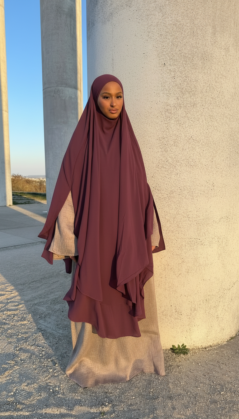 Khimar Long Mousseline