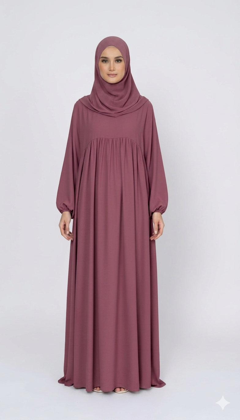 Abaya Manches bouffantes plisse